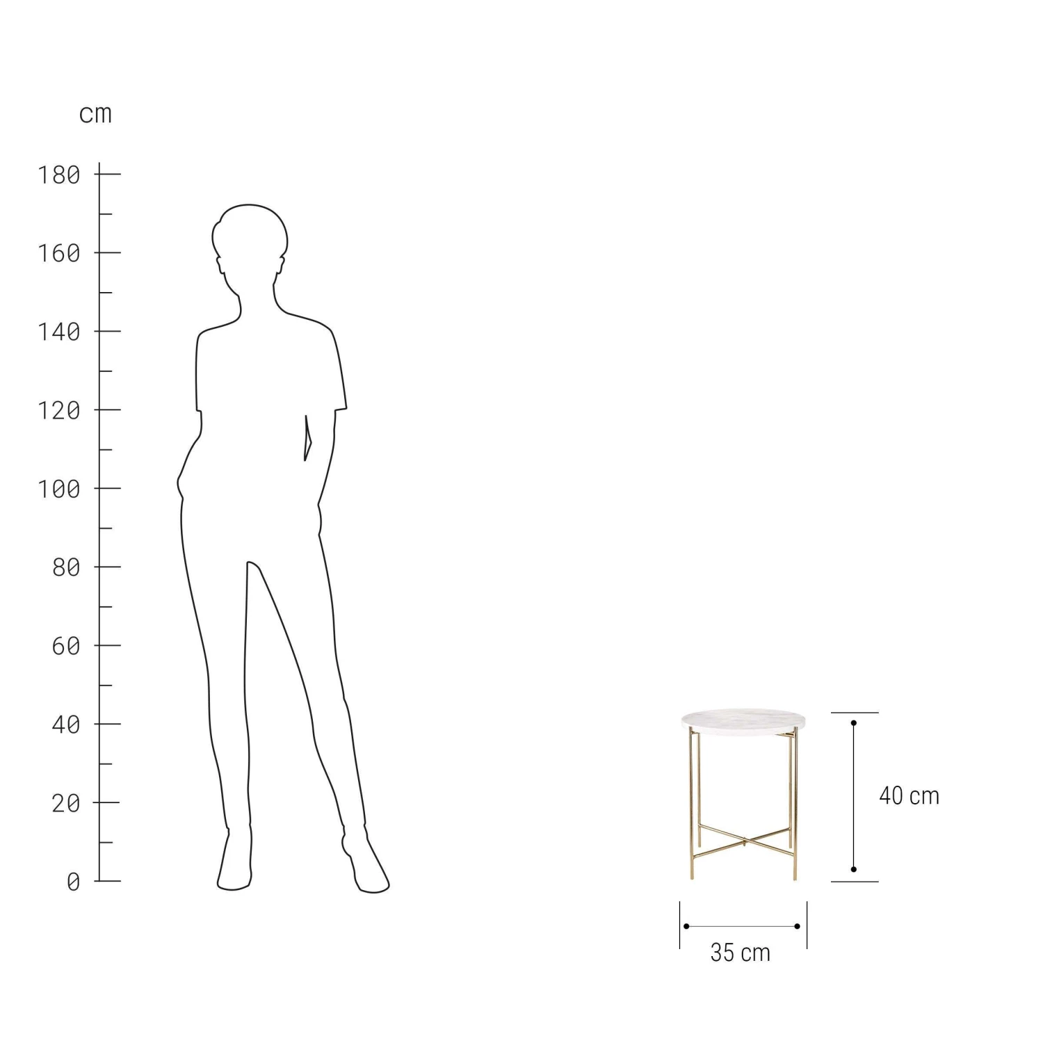 Beistelltisch Mit Marmorplatte MARBLE In Weiß 3 Beistelltisch Mit Marmorplatte MARBLE In Weiß – Bild 3