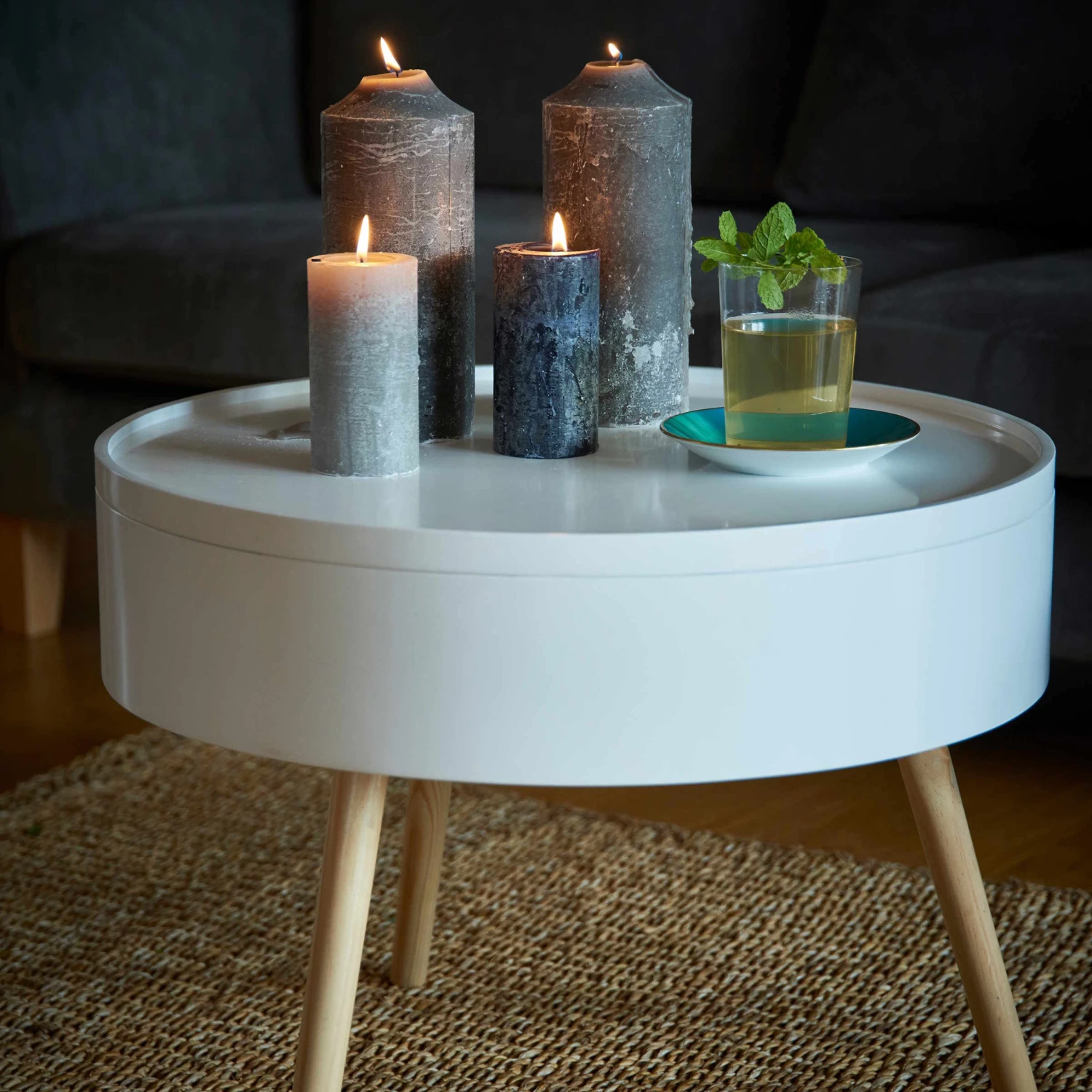 Beistelltisch Mit Stauraum COFFEE TIME In Weiß 2 Beistelltisch Mit Stauraum COFFEE TIME In Weiß – Bild 2