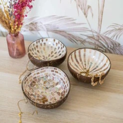 Butlers -Butlers butlers deko schale mosaik aus kokosnuss o14cm coconut in braun 1