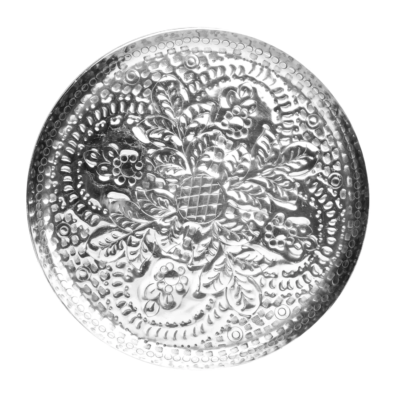 Deko-Teller Floral Ø37cm ORIENTAL LOUNGE In Silber 1 Deko-Teller Floral Ø37cm ORIENTAL LOUNGE In Silber