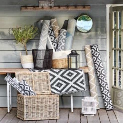 In- & Outdoor-Teppich Ethno Rauten L 150 X B 90cm COLOUR CLASH In Schwarz-Weiß -Butlers butlers in and outdoor teppich ethno rauten l 150 x b 90cm colour clash in schwarz weiss 7