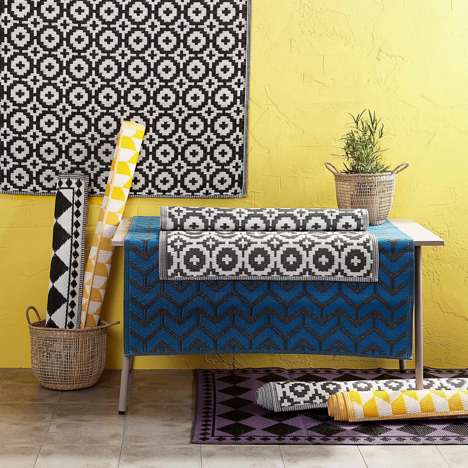 In- & Outdoor-Teppich Mosaik L 150 X B 90cm COLOUR CLASH In Schwarz 9 In- & Outdoor-Teppich Mosaik L 150 X B 90cm COLOUR CLASH In Schwarz – Bild 9