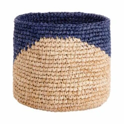 Butlers -Butlers butlers korb handgefertigt aus raffia o13cm isalo in natur blau 1