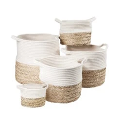 Korb Rund Ø18cm COTTON BRAID In Natur-Weiß -Butlers butlers korb rund o18cm cotton braid in natur weiss 2