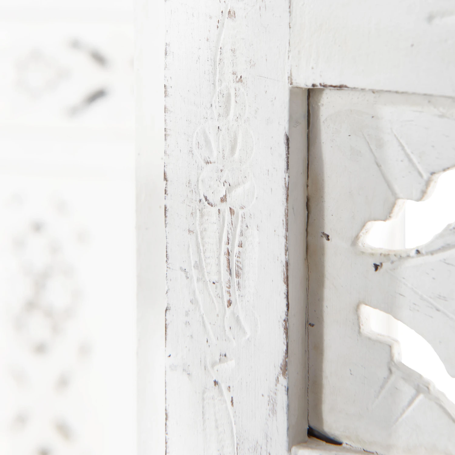 Paravent, Geschnitzt B 180 X H 176cm ESTELLA In Weiß 7 Paravent, Geschnitzt B 180 X H 176cm ESTELLA In Weiß – Bild 7