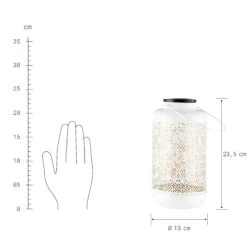 Butlers -Butlers butlers solar laterne h 24cm solana in weiss gold 1