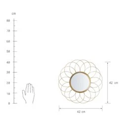 Butlers -Butlers butlers spiegel blume o42cm fiore in gold 1