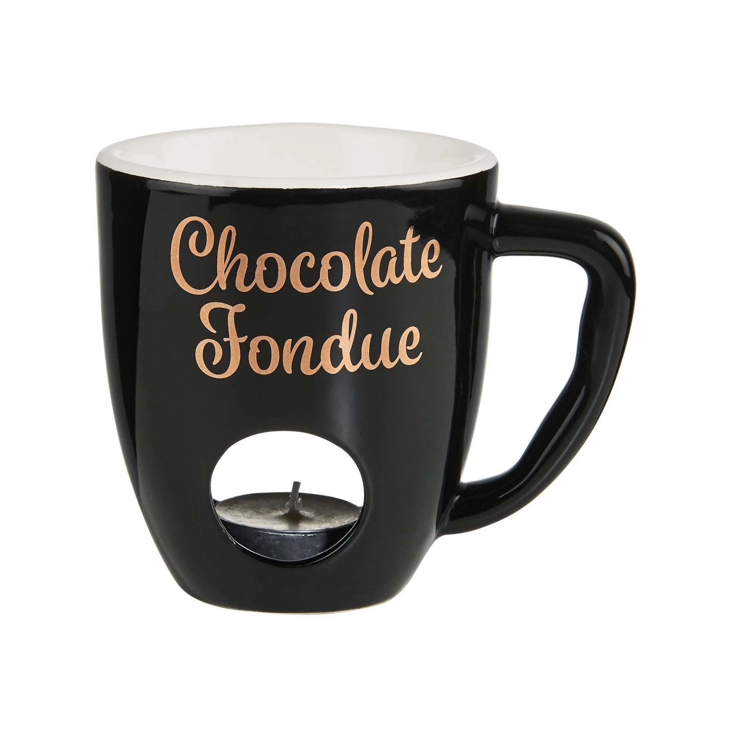 Tasse Mit 2 Gabeln CHOCOLATE FONDUE In Schwarz 4 Tasse Mit 2 Gabeln CHOCOLATE FONDUE In Schwarz – Bild 4